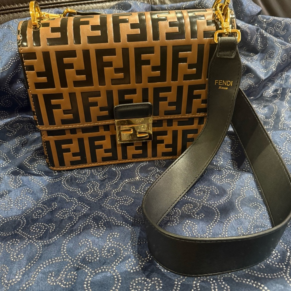 Fendi Black and Brown Crossbody Bag